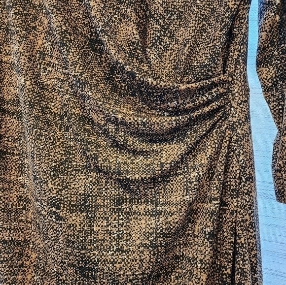 Talbots Size Medium 3/4 length‎ Sleeve Brown Black Dress NWT - Picture 6 of 11